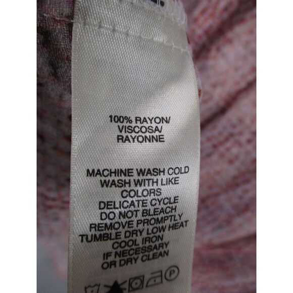 DKNY Jeans Womens Button-Front Long Sleeve Blouse S Multicolor Textured Print Ma - Picture 8 of 9